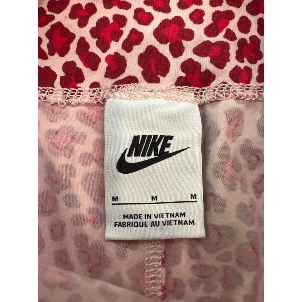 Nike Kids Red Pink Leopard Animal Print Leggings Graphic Tights Medium M
